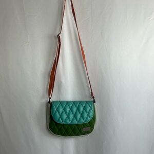Soruka 
Quilted Green & Teal Crossbody Bag 
Women's Shoulder Bag